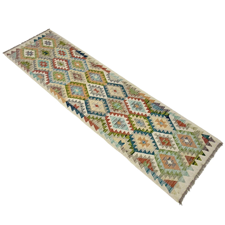 Afghan Vegetable Kilim Rug 2' 7" x 9' 11" Flat-Weave | No. AL513022