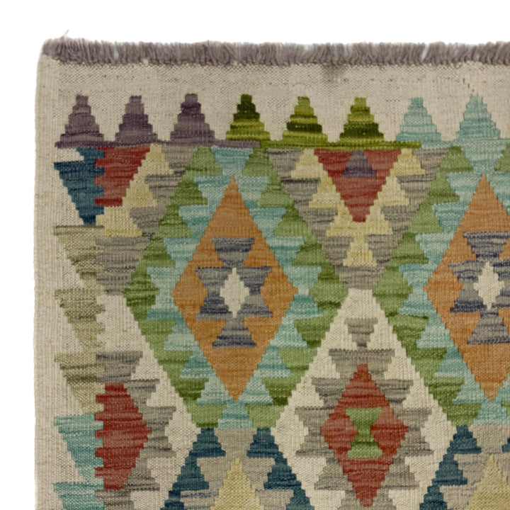 Afghan Vegetable Kilim Rug 2' 7" x 9' 11" Flat-Weave | No. AL513022