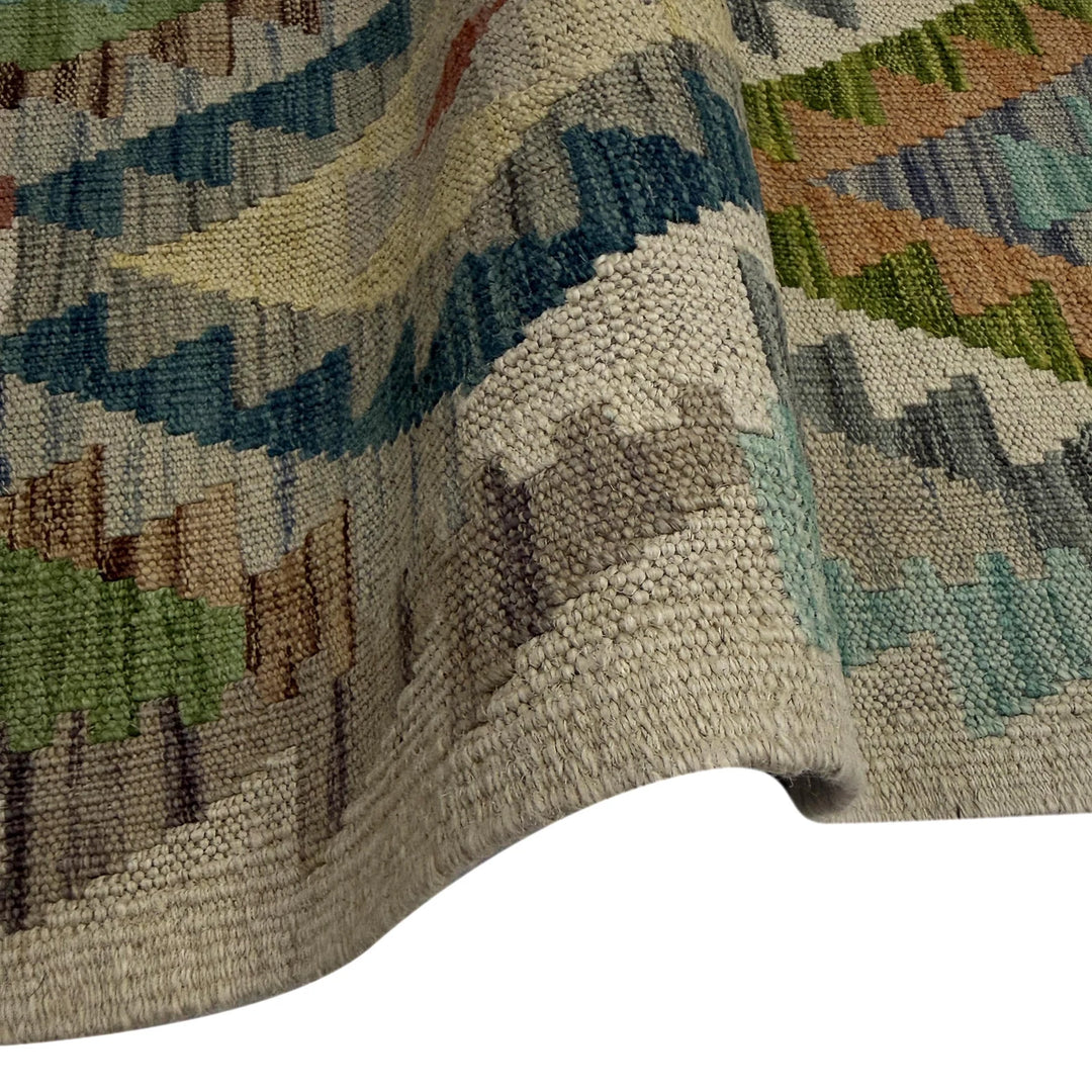 Afghan Vegetable Kilim Rug 2' 7" x 9' 11" Flat-Weave | No. AL513022