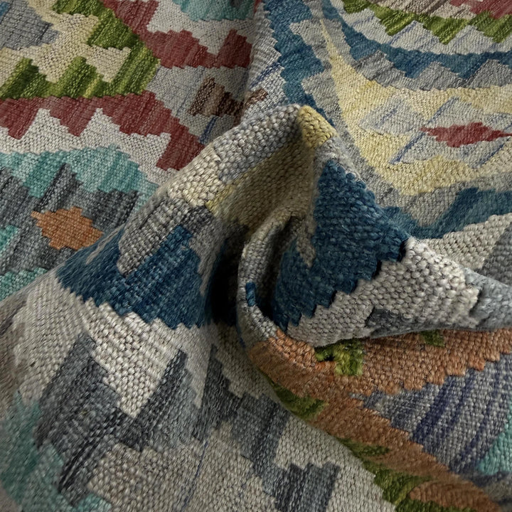 Afghan Vegetable Kilim Rug 2' 7" x 9' 11" Flat-Weave | No. AL513022