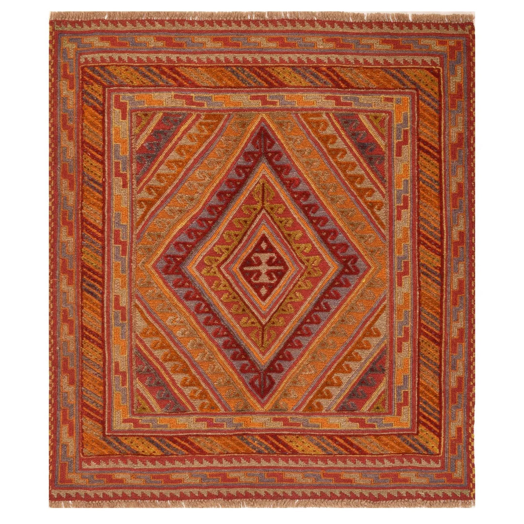 Afghan Mashwani Rug 3' 7" x 4' 1" Hand-Knotted | No. AL51334