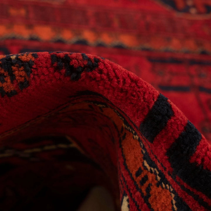Red Afghan Khal Mohammadi Rug 3' 4" x 4' 8" Hand-Knotted | No. AL51353