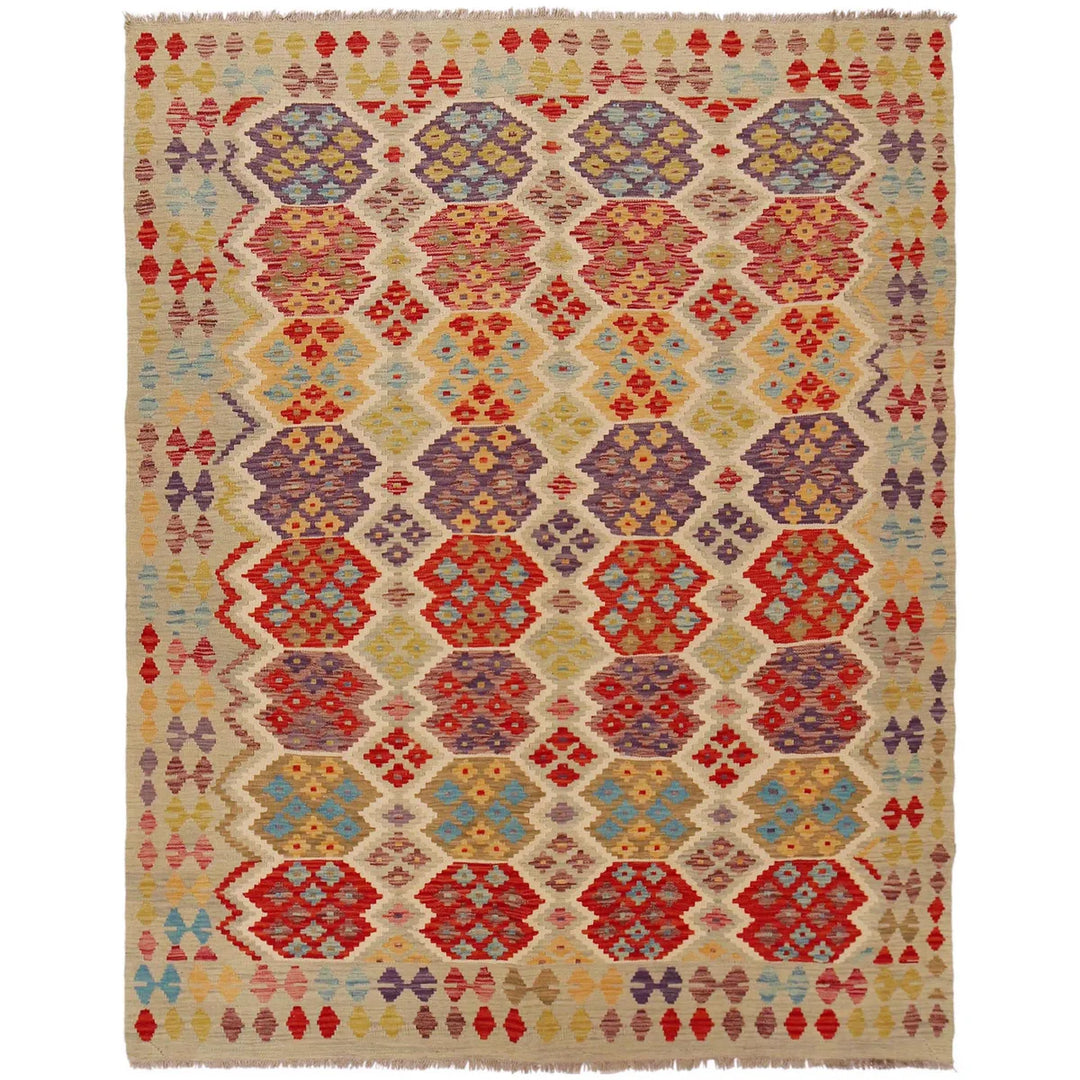 Afghan Kilim Rug 5' 11" x 7' 7" Flat-Weave | No. AL51354