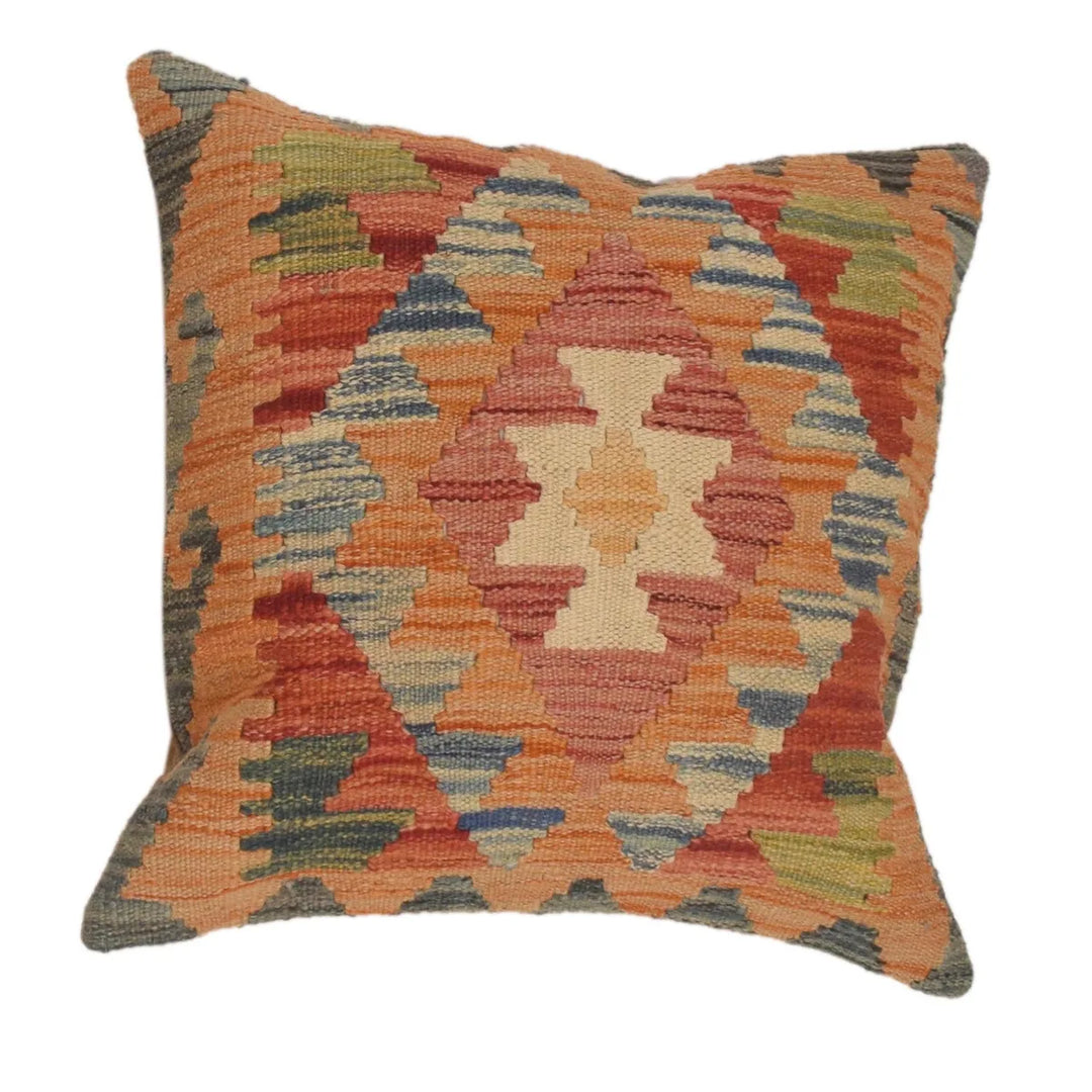 Afghan Kilim Cushion Cover 1' 6" x 1' 6" Flat-Weave | No. AL51436