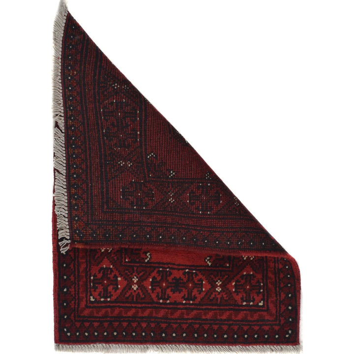 Red Afghan Oriental Rug 1' 8" x 2' 3" Hand-Knotted | No. AL51518