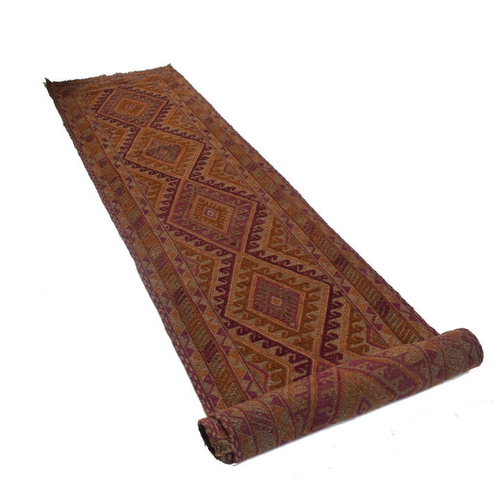 Brown Afghan Mashwani Rug 2' 6" x 13' 1" Hand-Knotted | No. AL51547