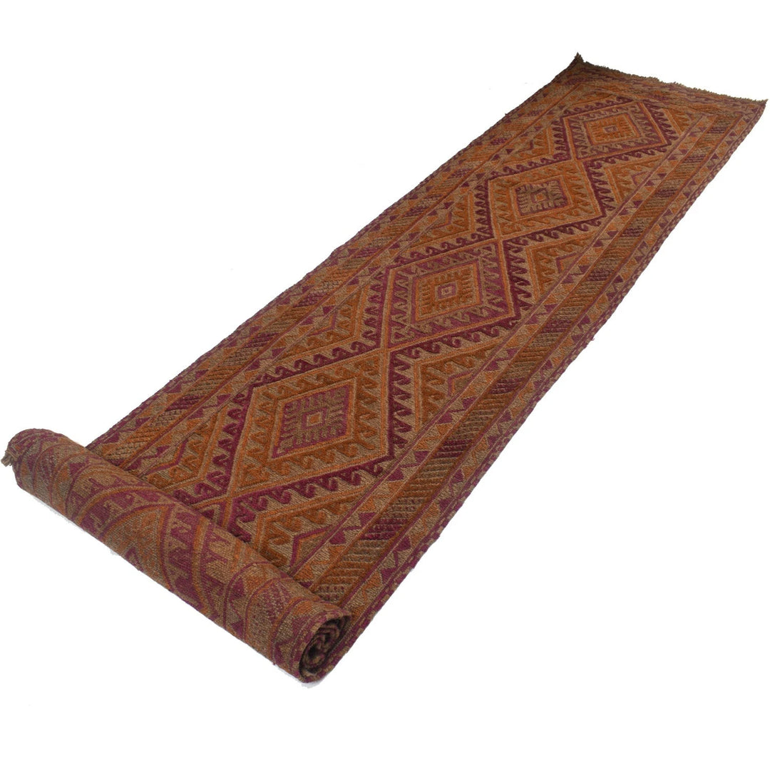 Brown Afghan Mashwani Rug 2' 6" x 13' 1" Hand-Knotted | No. AL51547