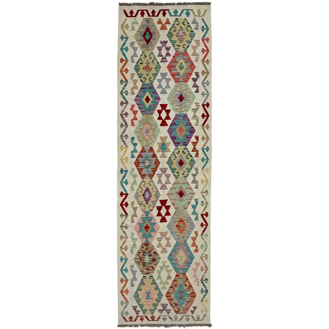 Afghan Vegetable Kilim Rug 2' 7" x 9' 6" Flat-Weave | No. AL515490