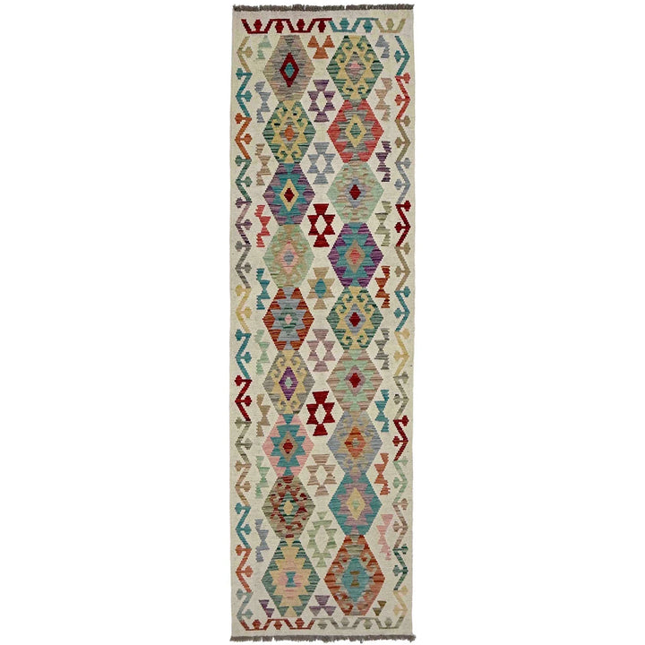 Afghan Vegetable Kilim Rug 2' 7" x 9' 6" Flat-Weave | No. AL515490