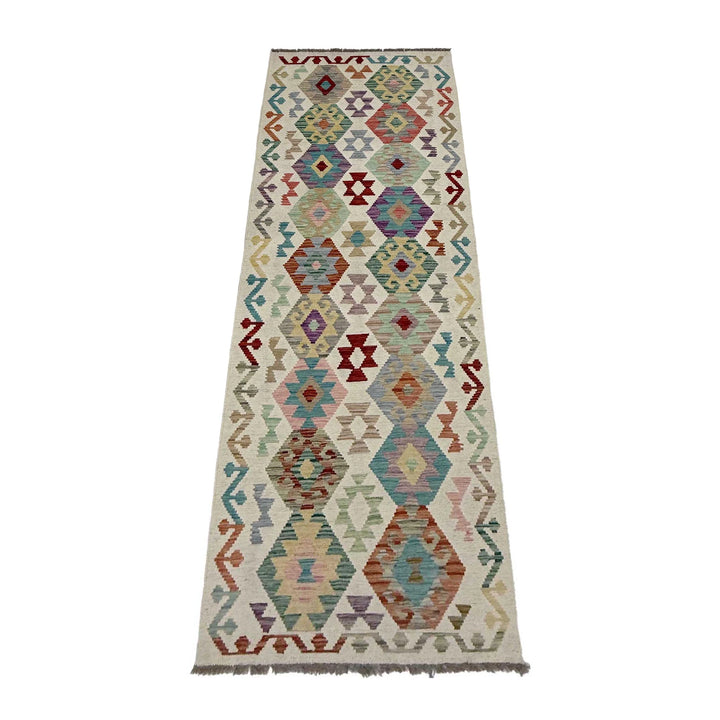 Afghan Vegetable Kilim Rug 2' 7" x 9' 6" Flat-Weave | No. AL515490