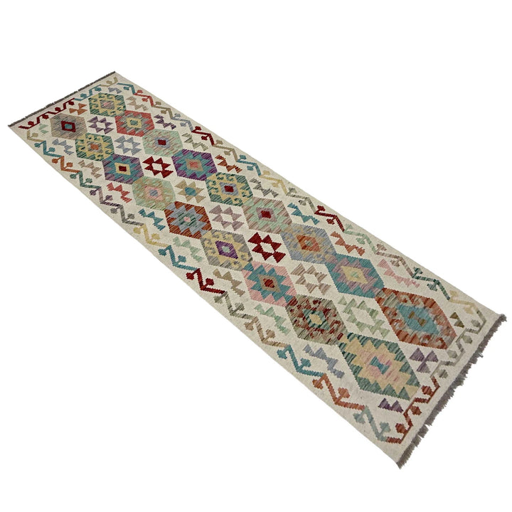 Afghan Vegetable Kilim Rug 2' 7" x 9' 6" Flat-Weave | No. AL515490