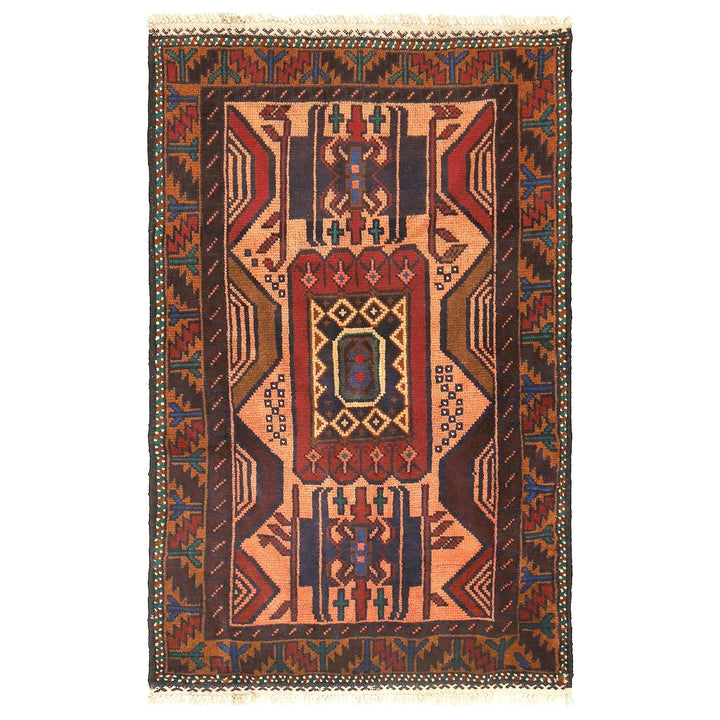 Afghan Baluchi Rug 2' 10" x 4' 9" Hand-Knotted | No. AL51595