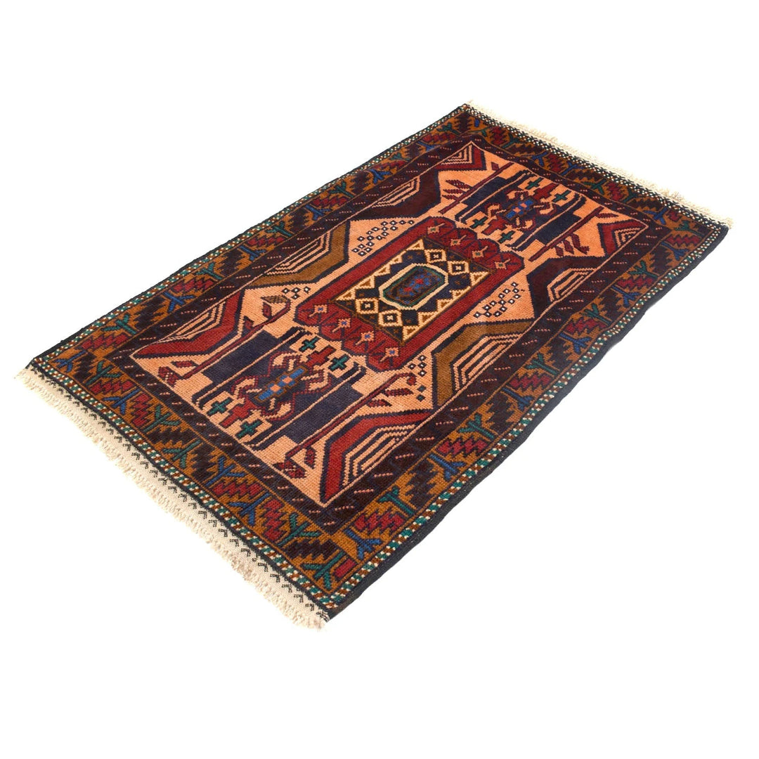 Afghan Baluchi Rug 2' 10" x 4' 9" Hand-Knotted | No. AL51595