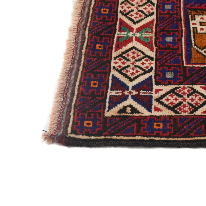Blue Afghan Baluchi Rug 3' 9" x 6' 4" Hand-Knotted | No. AL51597