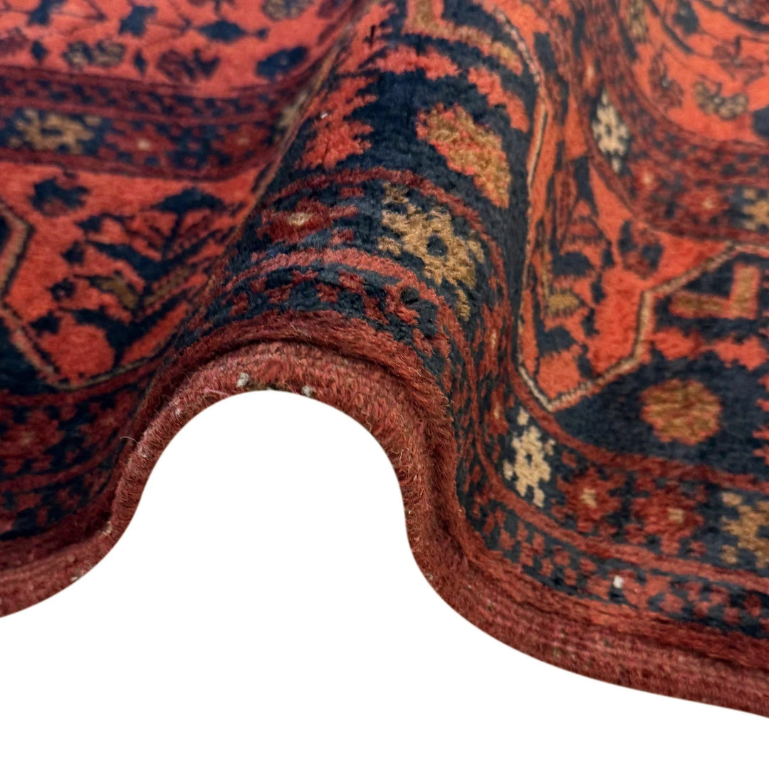 Red Afghan Khal Mohammadi Rug 3' 3" x 4' 9" Hand-Knotted | No. AL51743
