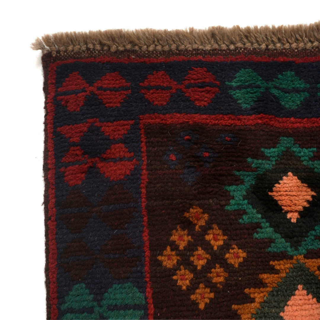 Brown Afghan Baluchi Rug 6' " x 8' 1" Hand-Knotted | No. AL51799