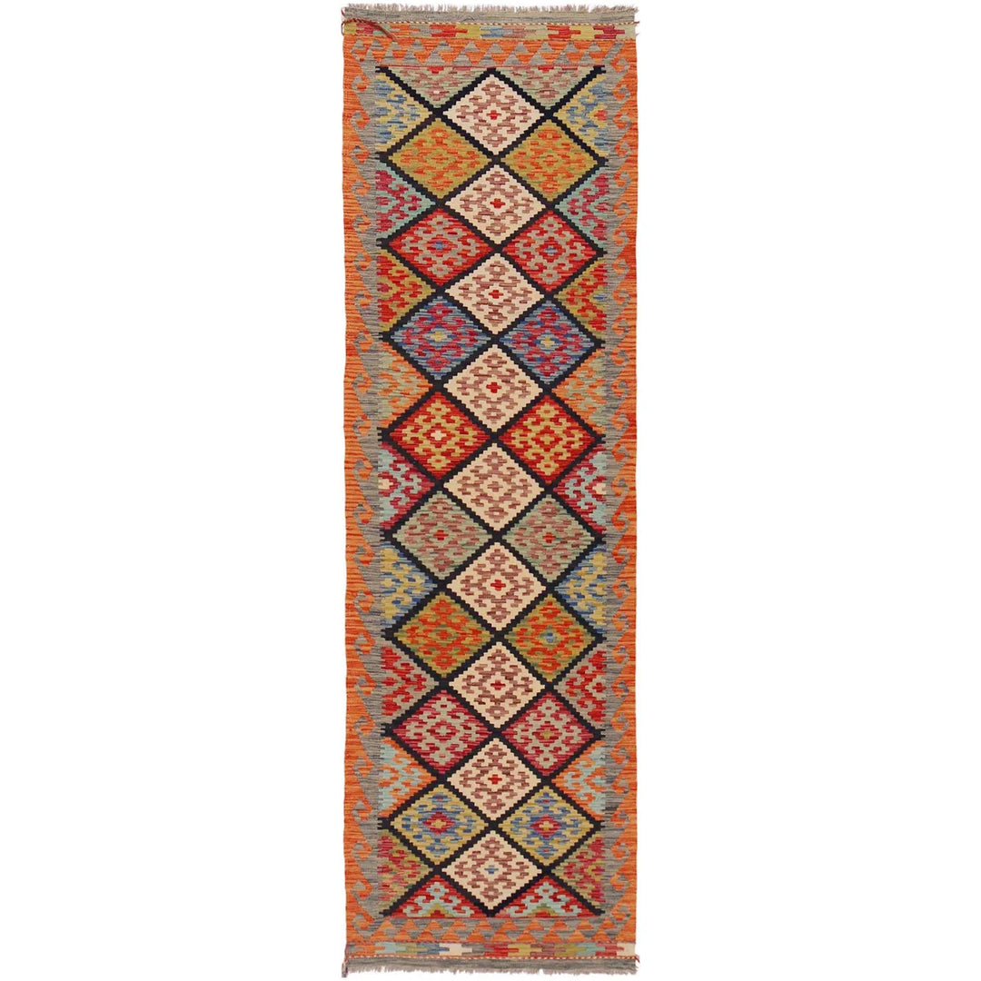 Afghan Kilim Rug 2' 8" x 9' 9" Flat-Weave | No. AL51802