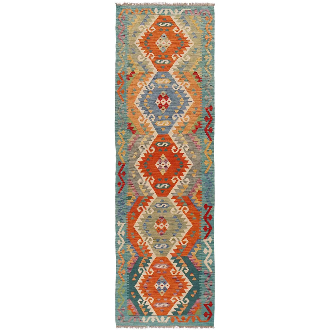 Afghan Kilim Rug 2' 9" x 9' 6" Flat-Weave | No. AL51819