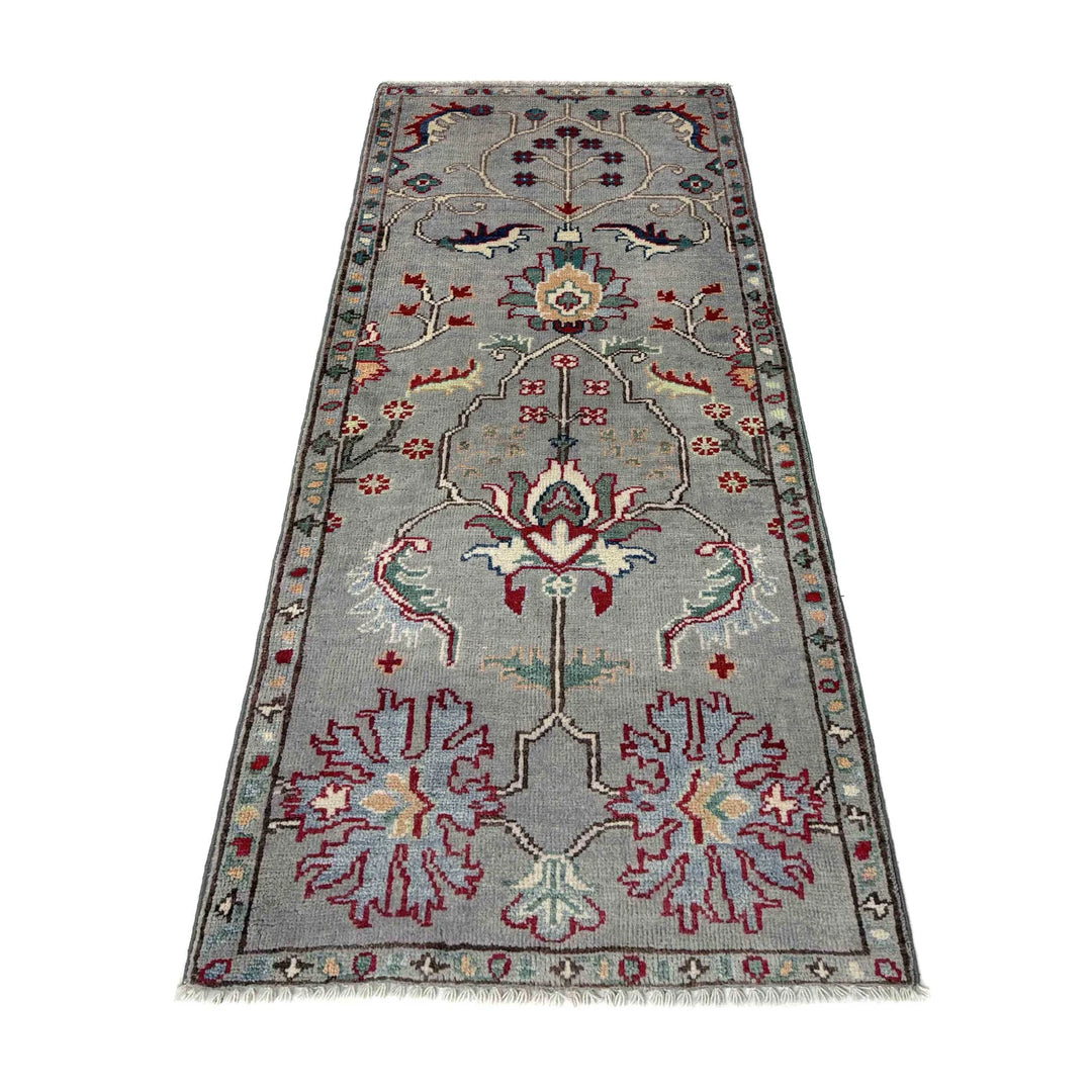 Gray Afghan Sultani Rug 2' 0" x 4' 10" Hand-Knotted | No. AL51876