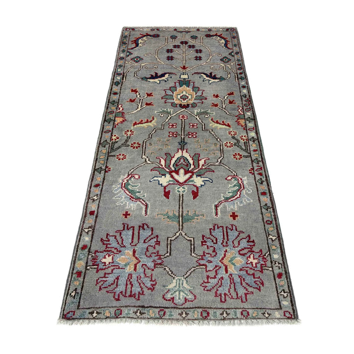 Gray Afghan Sultani Rug 2' 0" x 4' 10" Hand-Knotted | No. AL51876