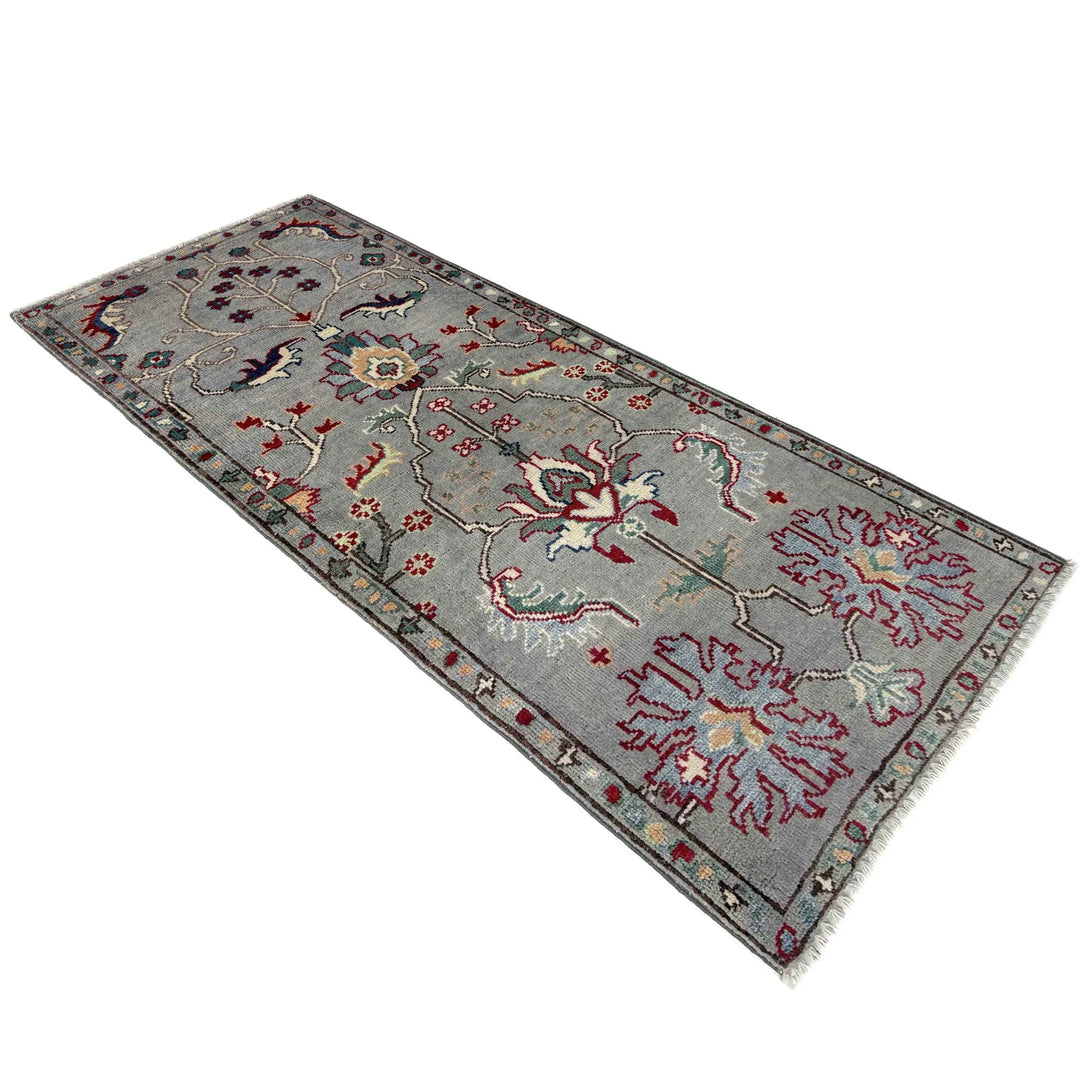 Gray Afghan Sultani Rug 2' 0" x 4' 10" Hand-Knotted | No. AL51876