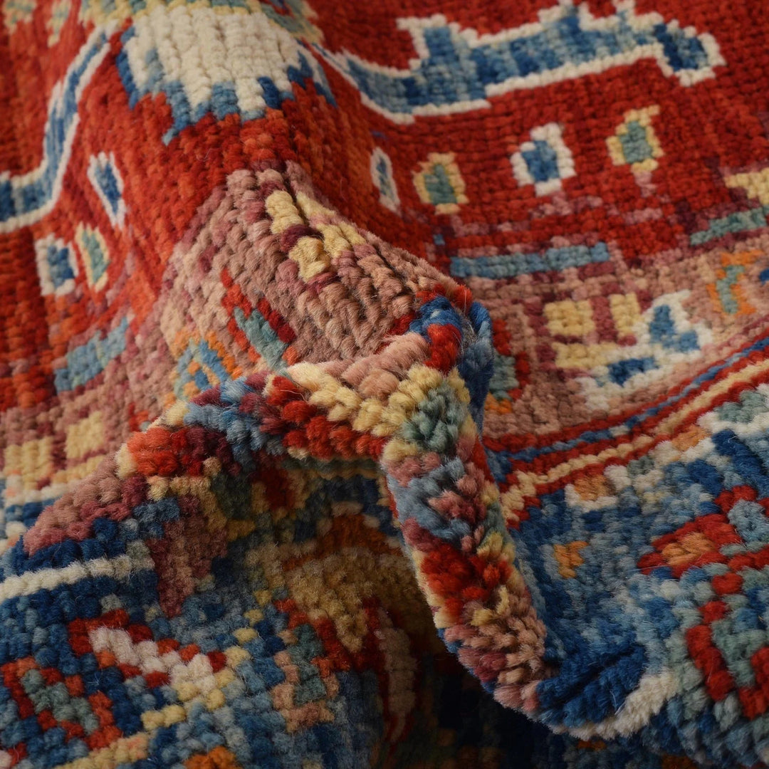 Afghan Heriz Rug 6'8" x 9'7" Hand-Knotted | No. AL51898