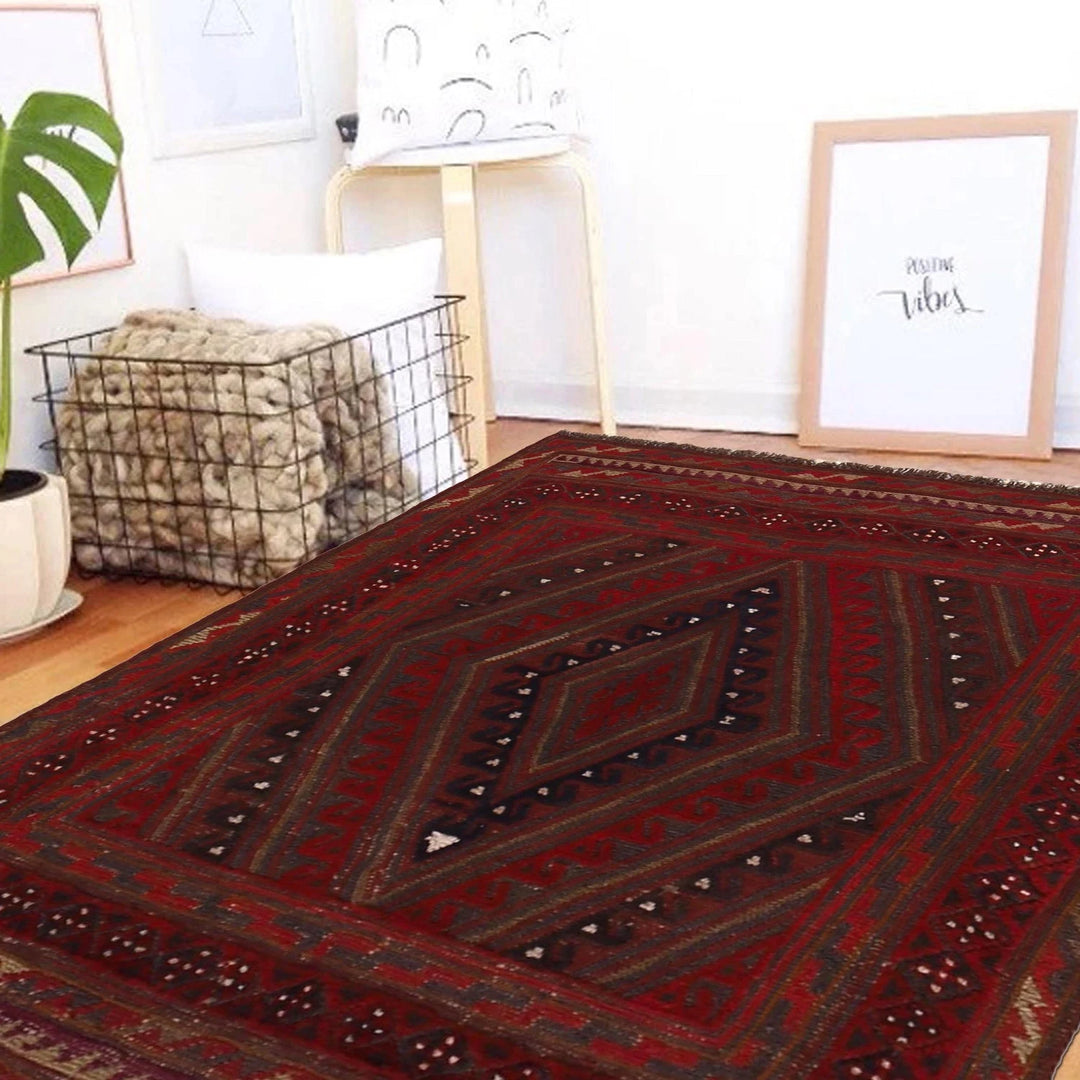 Afghan Mashwani Rug 3' 9" x 4' 0" Hand-Knotted | No. AL51926