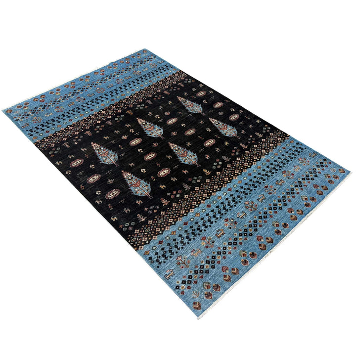 Multicolor Afghan Tree Of Life Rug 6' 5" x 10' 0" Hand-Knotted | No. AL51998