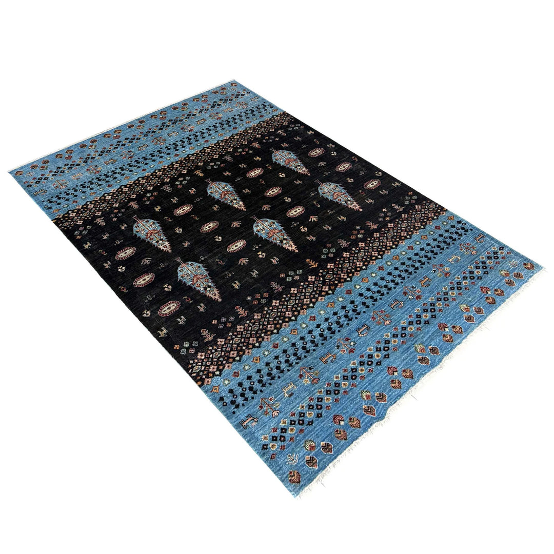 Multicolor Afghan Tree Of Life Rug 6' 5" x 10' 0" Hand-Knotted | No. AL51998