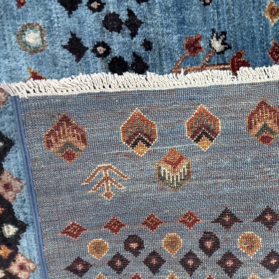 Multicolor Afghan Tree Of Life Rug 6' 5" x 10' 0" Hand-Knotted | No. AL51998