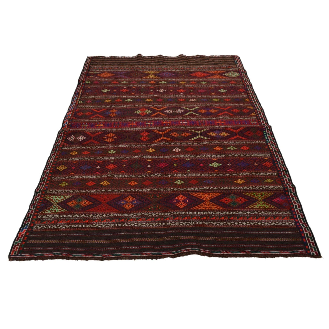 Afghan Kilim Rug 4' 5" x 7' 3" Flat-Weave | No. AL52008