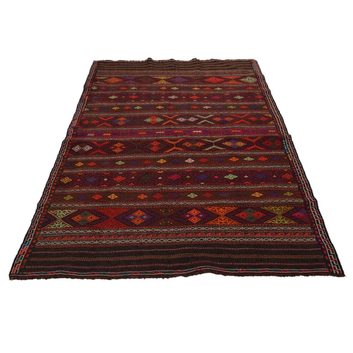 Afghan Kilim Rug 4' 5" x 7' 3" Flat-Weave | No. AL52008