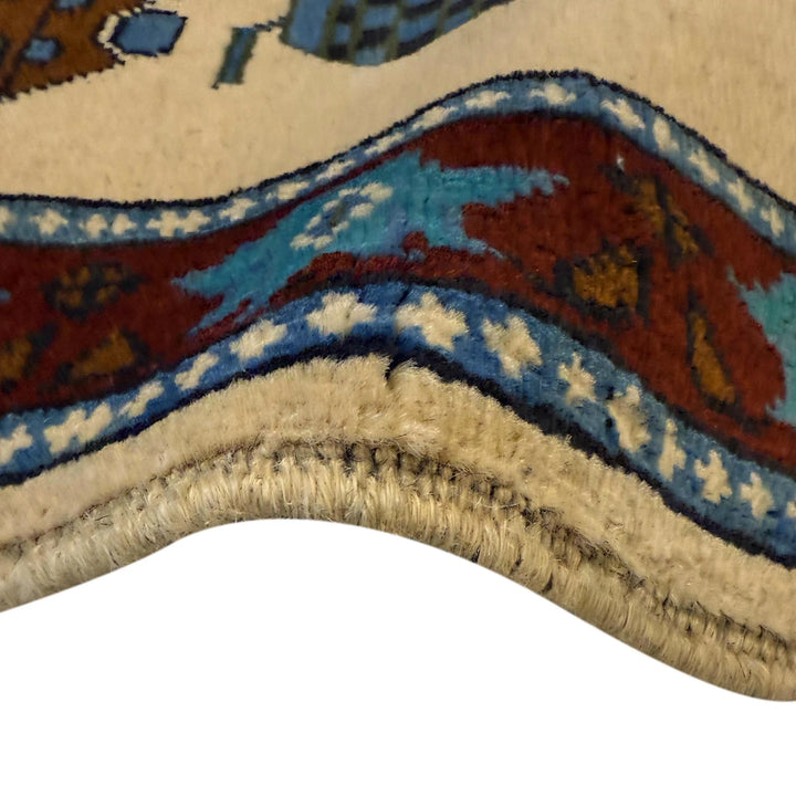 Beige Afghan War Rug 2' 9" x 4' 4" Hand-Knotted | No. AL52013