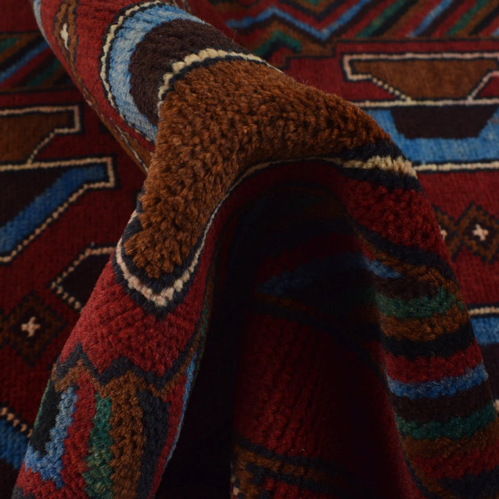 Red Afghan Baluchi Rug 2' 10" x 4' 5" Hand-Knotted | No. AL52022