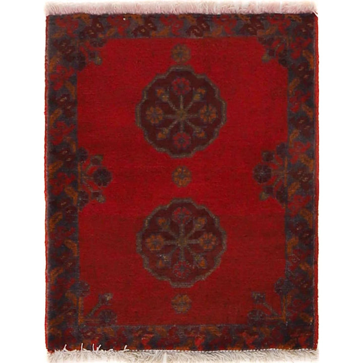 Red Afghan Kilim Doormat 1' 6" x 1' 10" Flat-Weave | No. AL52036