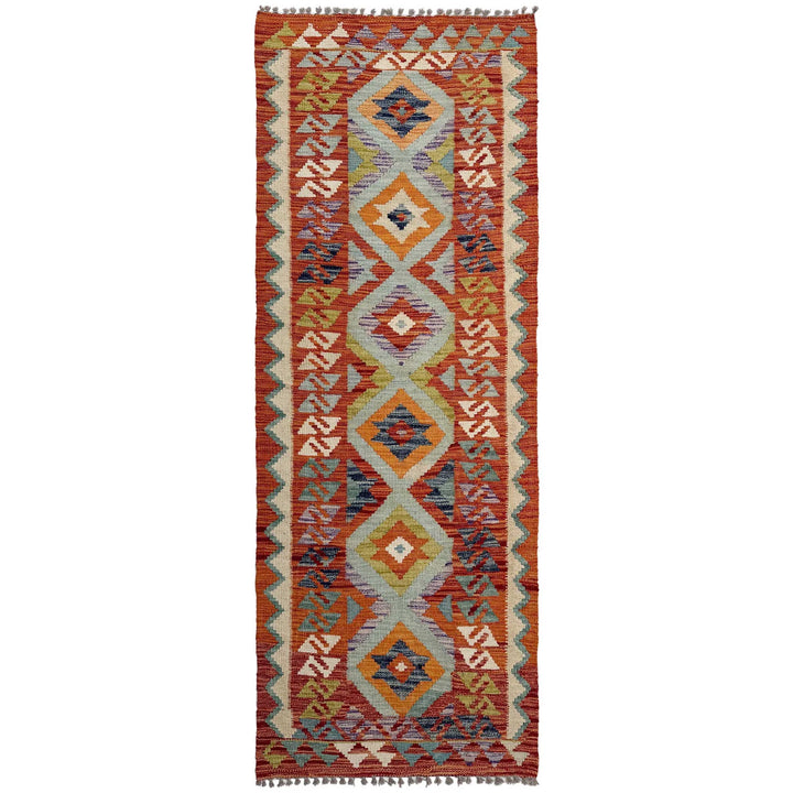 Afghan Vegetable Kilim Rug 2' 6" x 6' 8" Flat-Weave | No. AL520705