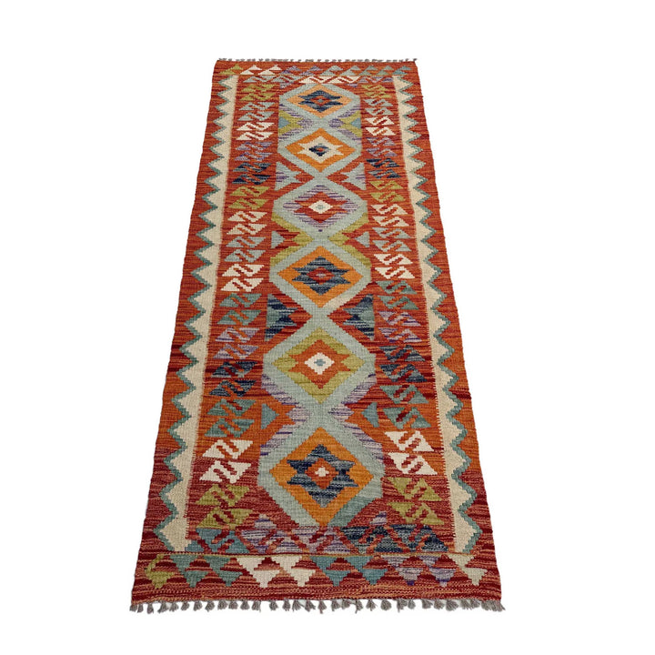 Afghan Vegetable Kilim Rug 2' 6" x 6' 8" Flat-Weave | No. AL520705