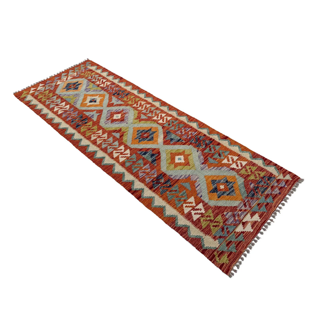 Afghan Vegetable Kilim Rug 2' 6" x 6' 8" Flat-Weave | No. AL520705