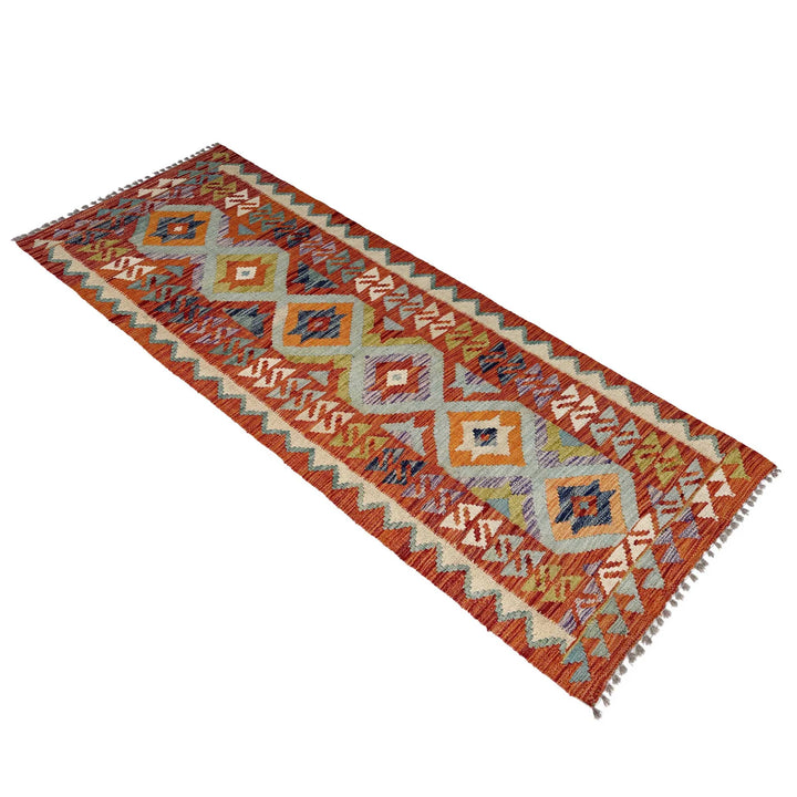 Afghan Vegetable Kilim Rug 2' 6" x 6' 8" Flat-Weave | No. AL520705