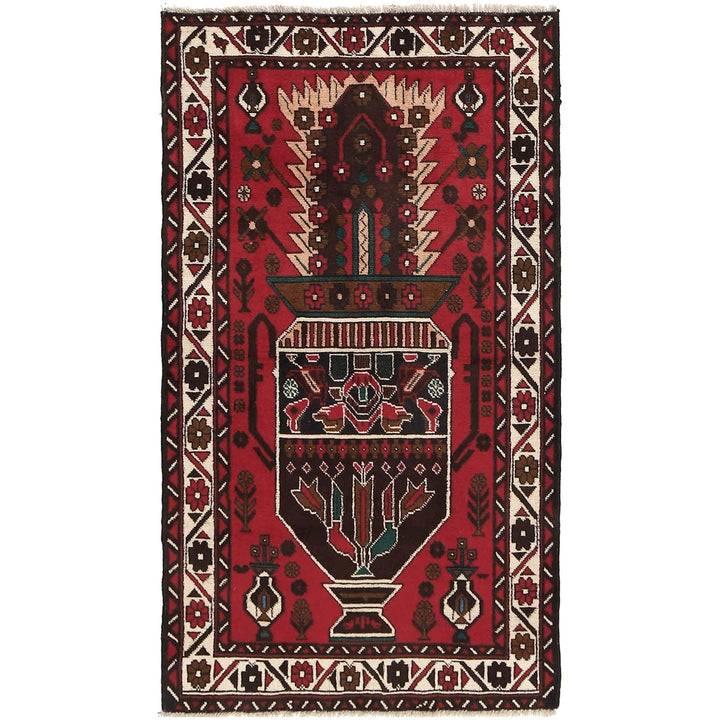 Afghan Baluchi Rug 2' 11" x 5' 2" Hand-Knotted | No. AL52083