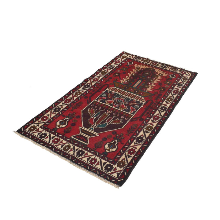 Afghan Baluchi Rug 2' 11" x 5' 2" Hand-Knotted | No. AL52083