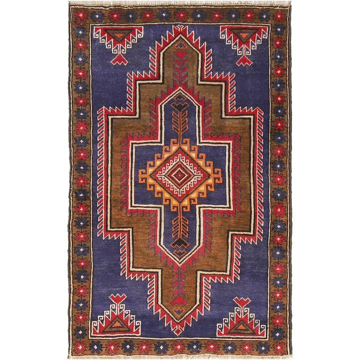 Afghan Baluchi Rug 3' 0" x 4' 8" Hand-Knotted | No. AL52090