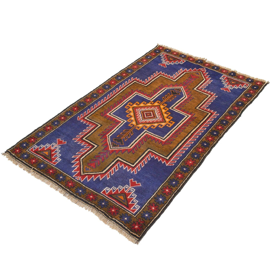 Afghan Baluchi Rug 3' 0" x 4' 8" Hand-Knotted | No. AL52090