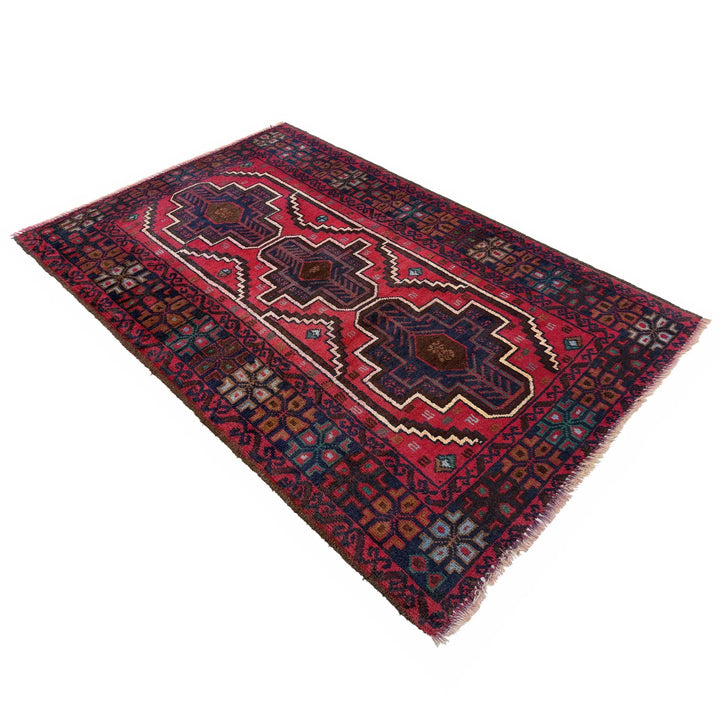 Afghan Baluchi Rug 2' 10" x 4' 6" Hand-Knotted | No. AL52143