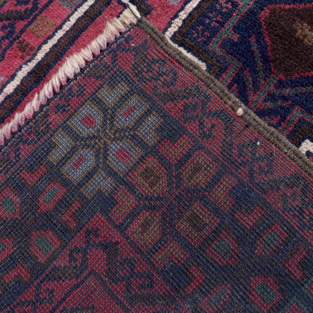 Afghan Baluchi Rug 2' 10" x 4' 6" Hand-Knotted | No. AL52143