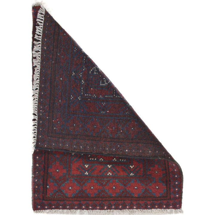 Red Afghan Oriental Rug 1' 8" x 2' 3" Hand-Knotted | No. AL52172