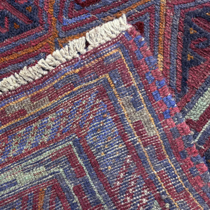 Multicolor Afghan Mashwani Rug 3' 8" x 4' 2" Hand-Knotted | No. AL52241
