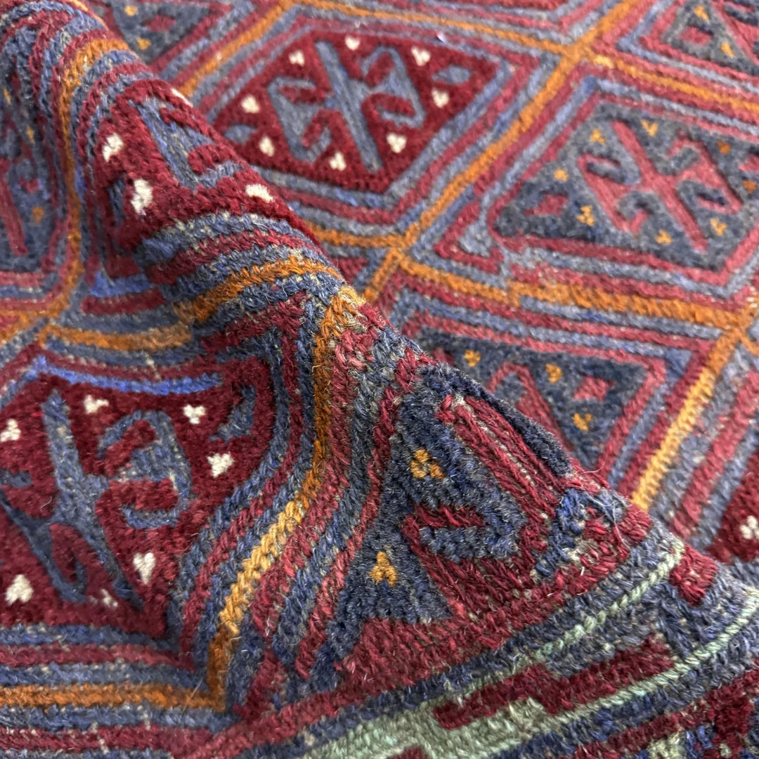 Multicolor Afghan Mashwani Rug 3' 8" x 4' 2" Hand-Knotted | No. AL52241