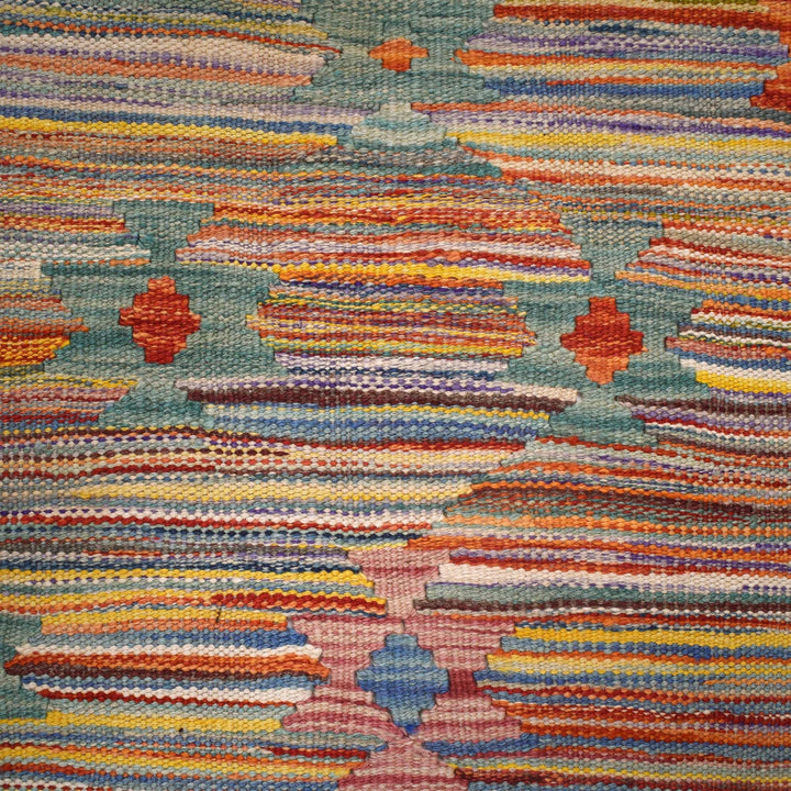 Afghan Kilim Rug 3' 3" x 4' 9" Flat-Weave | No. AL52307