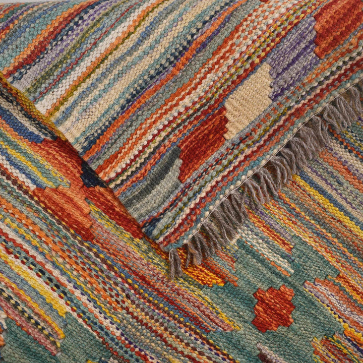 Afghan Kilim Rug 3' 3" x 4' 9" Flat-Weave | No. AL52307